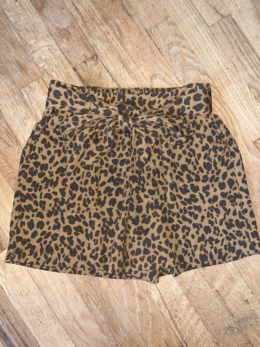 a new day Leopard Print Tie-Waist Shorts